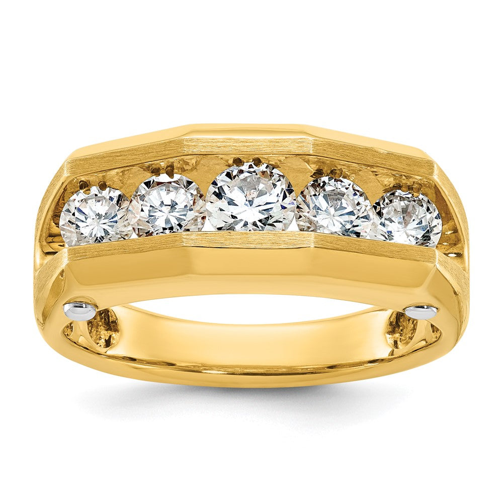 14k Two-tone Lab Grown Diamond 5-stone Band Ring 1.2ct Clarity- VS Color- G-H