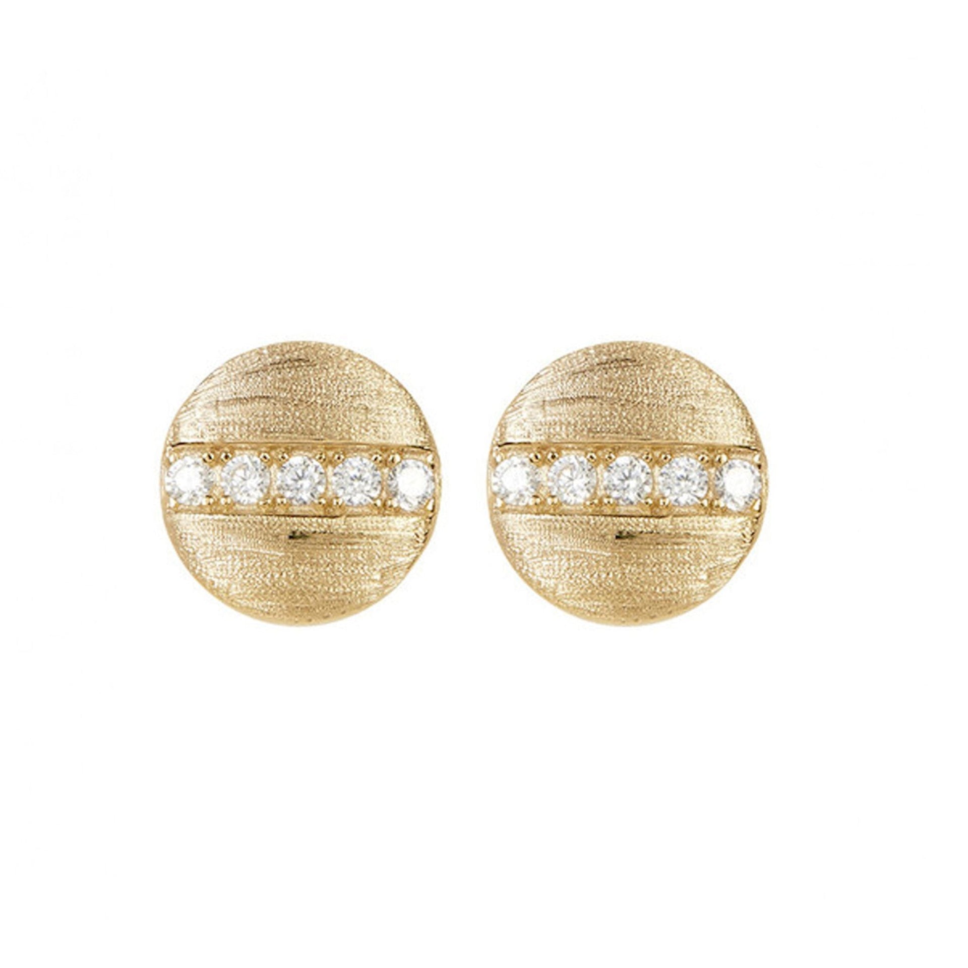 Adornia Pave Line Disc Studs gold