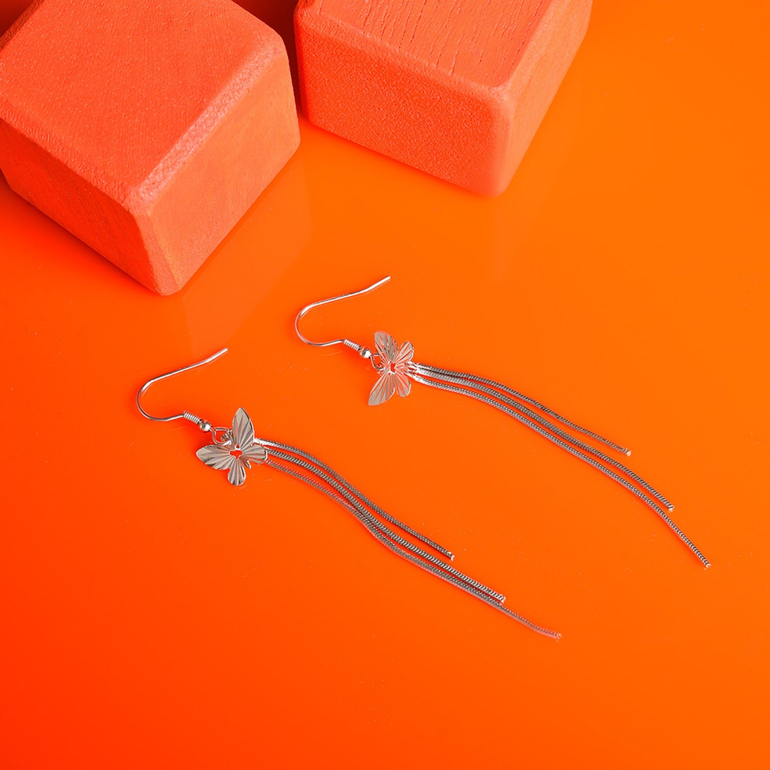 Women Silver Color Silver Plated Designer Stone Drop Earring