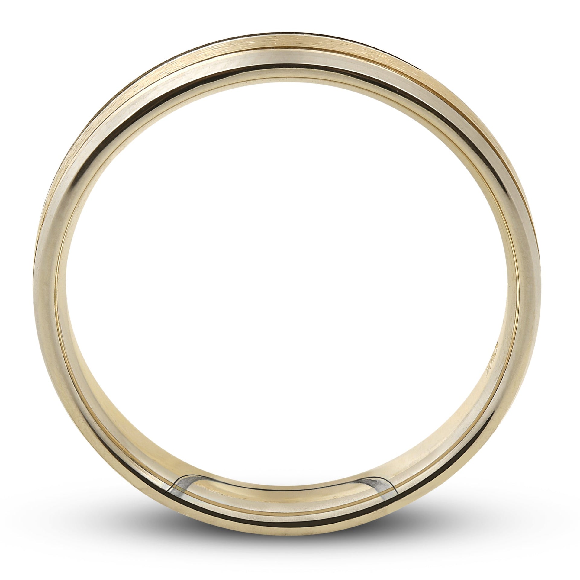 4MM 14k White & Yellow gold Two Tone Satin Women's Wedding Band