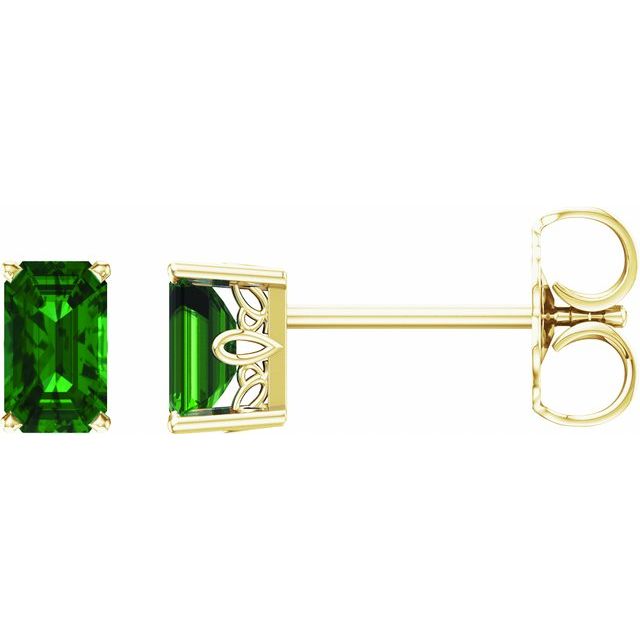 Emerald-Cut Lab-grown Diamond Earrings in 14K White Gold