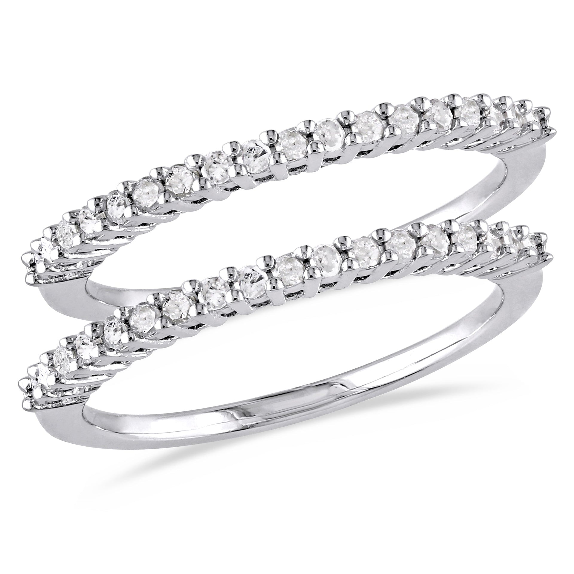 Mimi & Max 1/3ct TDW Diamond 2-Piece Anniversary Ring Set in Sterling Silver
