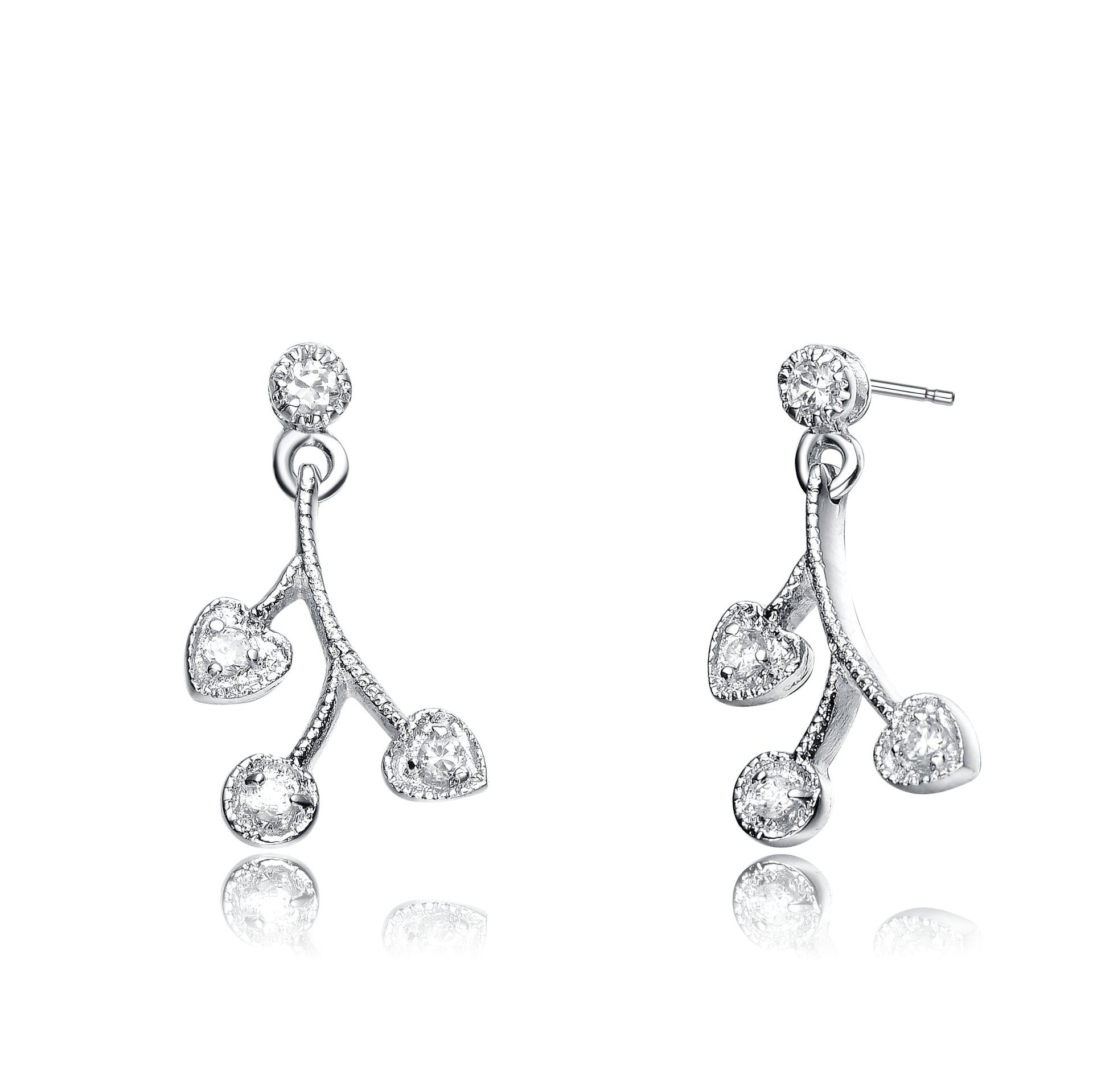 Sterling Silver Cubic Zirconia Modern Stud Earrings