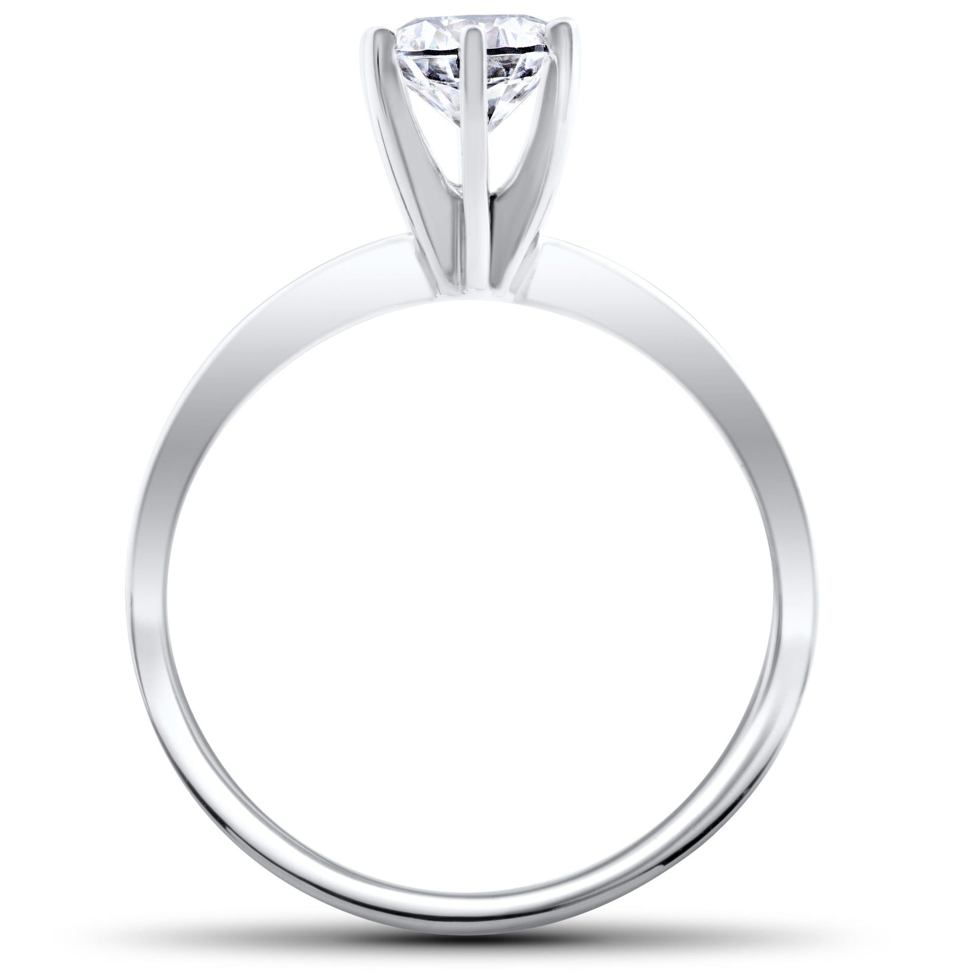 1/2 CT Solitaire Diamond Engagement Ring 14K White Gold