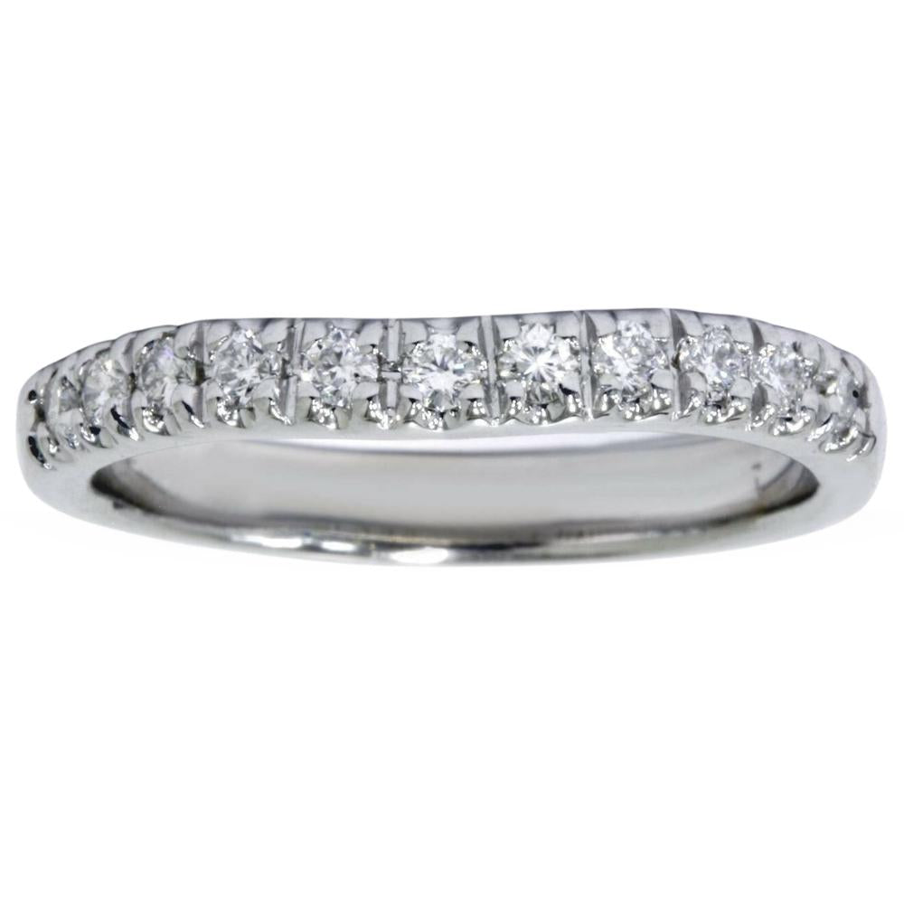 White Gold 1/4ct Diamond Curved Wedding 14K New Ring