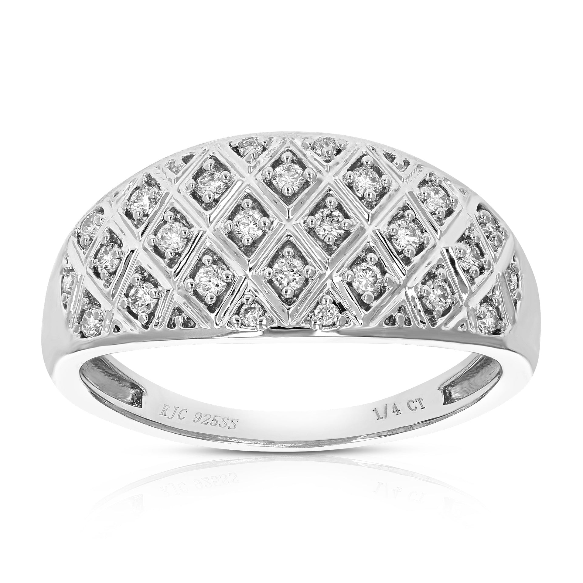 1/4 cttw Round Cut Lab Grown Diamond Engagement Ring .925 Sterling Silver Prong Set