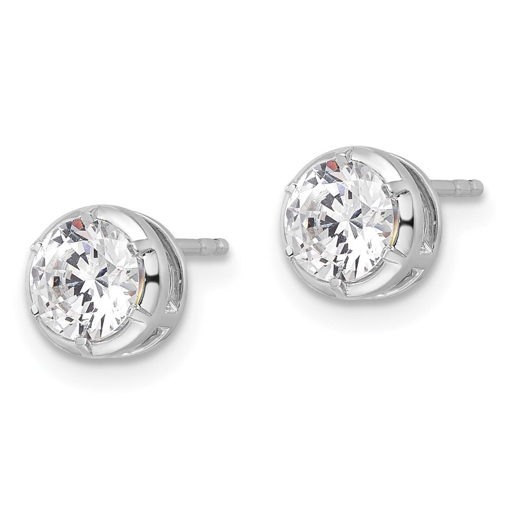 14k White Gold 1 CT Lab Grown Diamond Solitaire Stud Earrings VS Clarity D-E Color