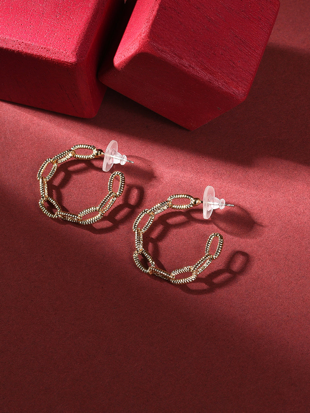 Silver-toned Contemporary Hoop Earrings