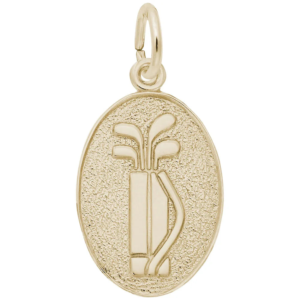 Gold Golf Medallion Charm