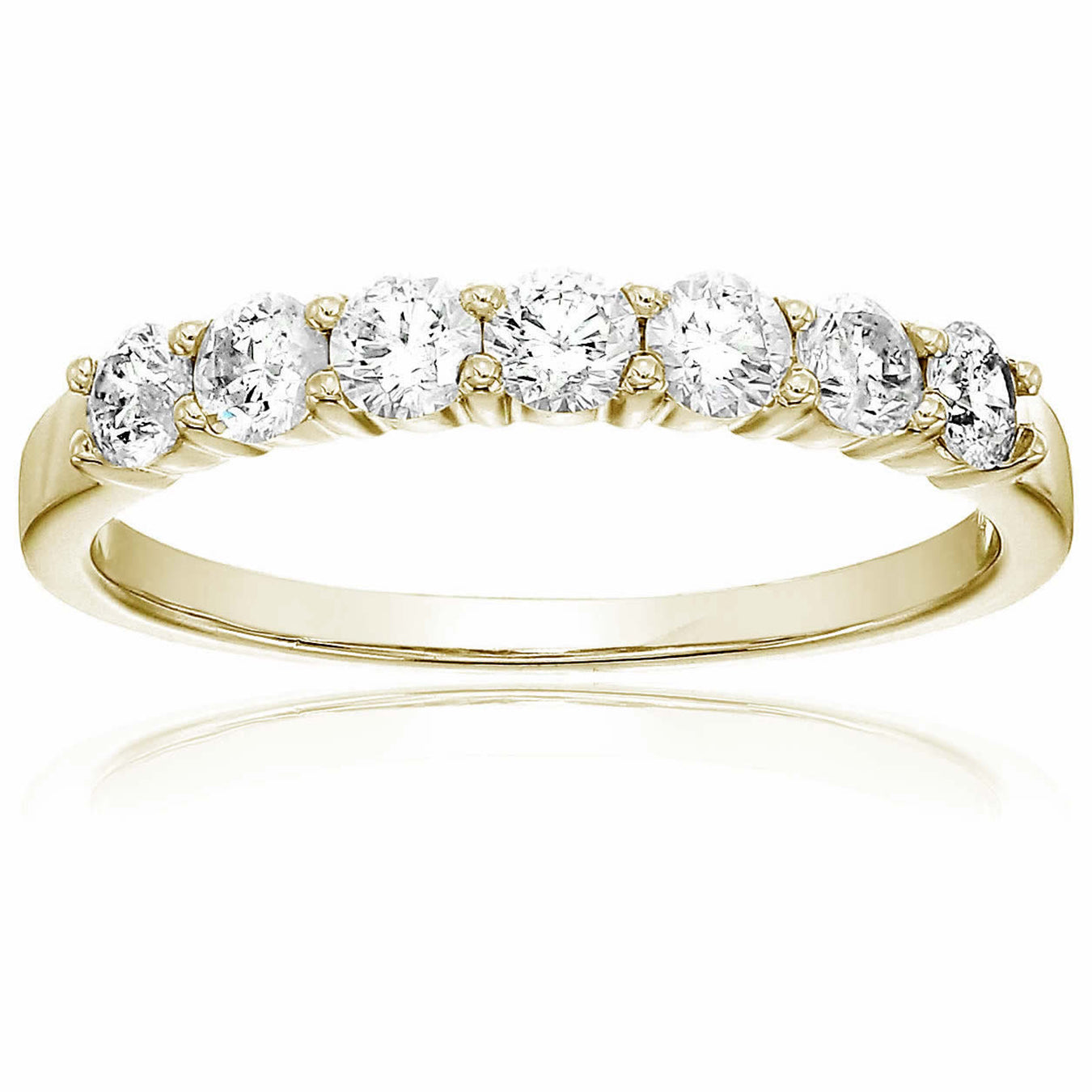 1/2 Cttw Round Diamond Wedding Band For Women In 14K Gold Prong Set