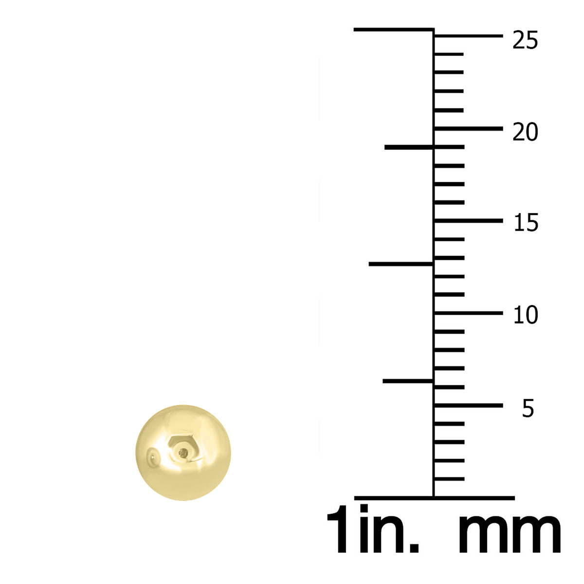 10K Yellow Gold 5mm Ball Stud Earrings