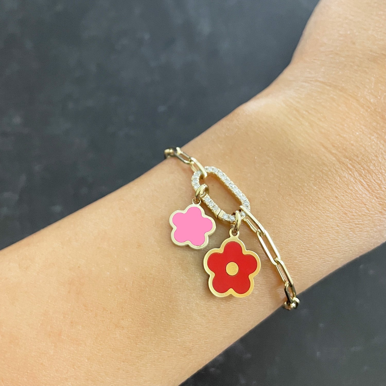 Bubblegum Pink Flower Charm 13mm