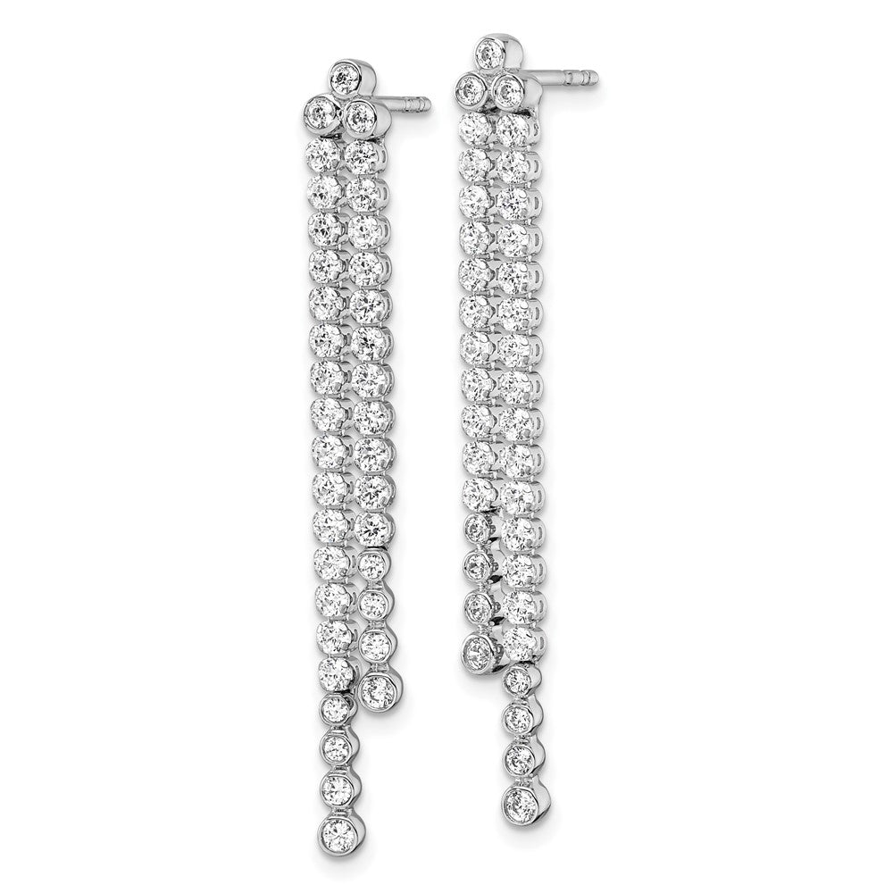 14K White Gold 1.6 CT Lab Grown Diamond Dangle Earrings VS Clarity G-H Color