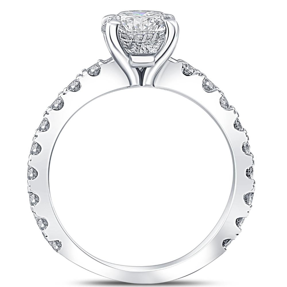 3 1/2ct Diamond Engagement Wedding Ring Set 14K White Gold Lab Grown