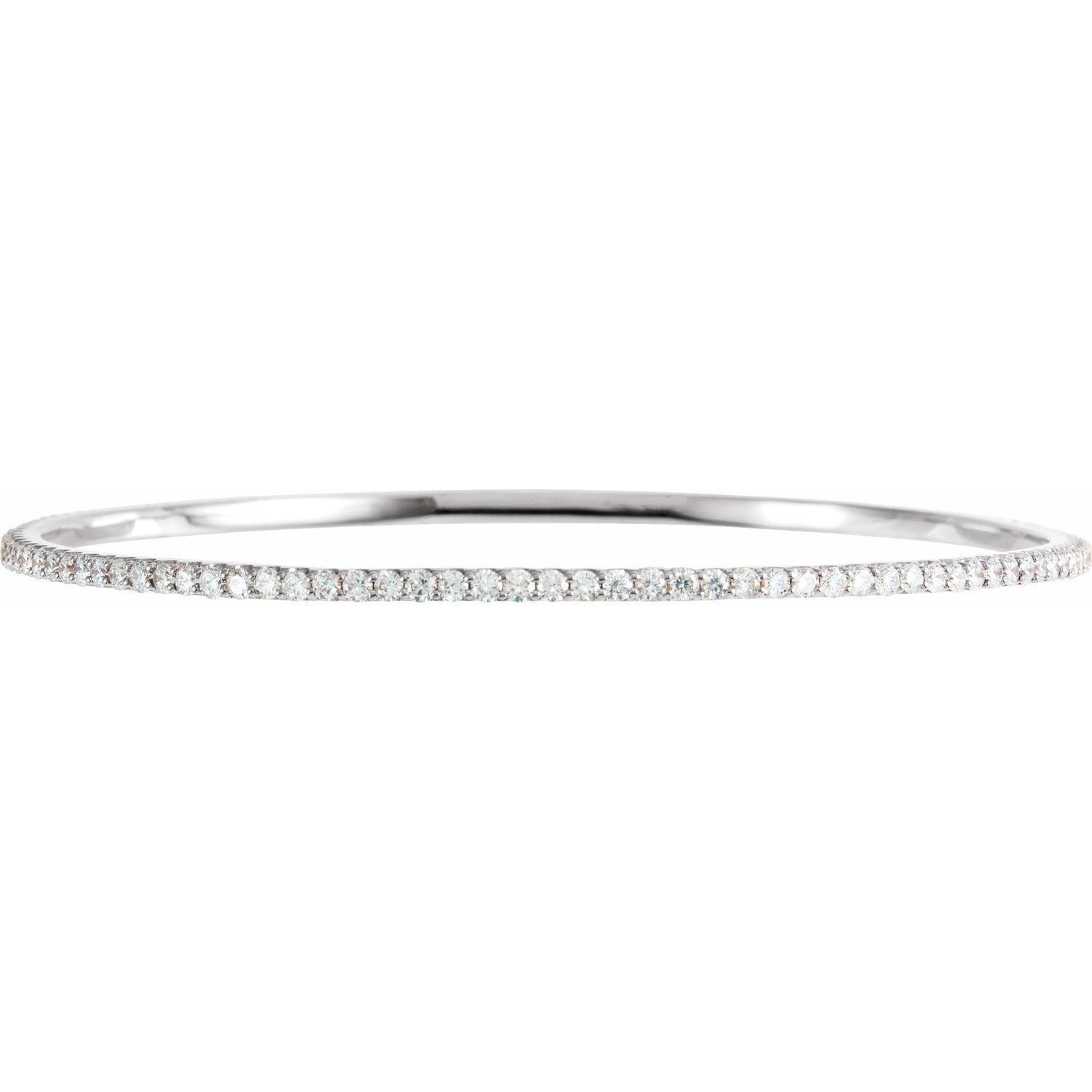 14k Gold 3 Ctw Lab-grown Diamond Stackable Bangle Bracelet 8'