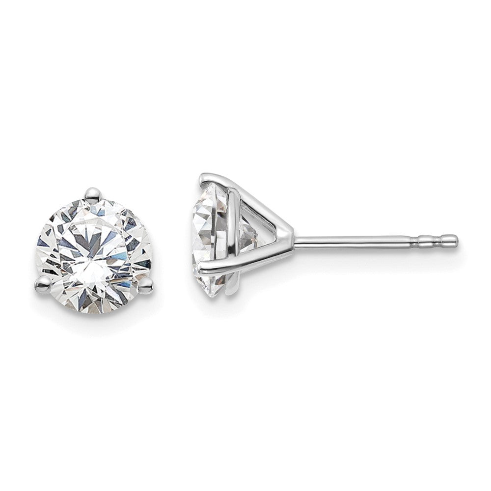 14k White Gold 2 CT Round Lab Grown Diamond Stud Earrings VS Clarity D-E Color