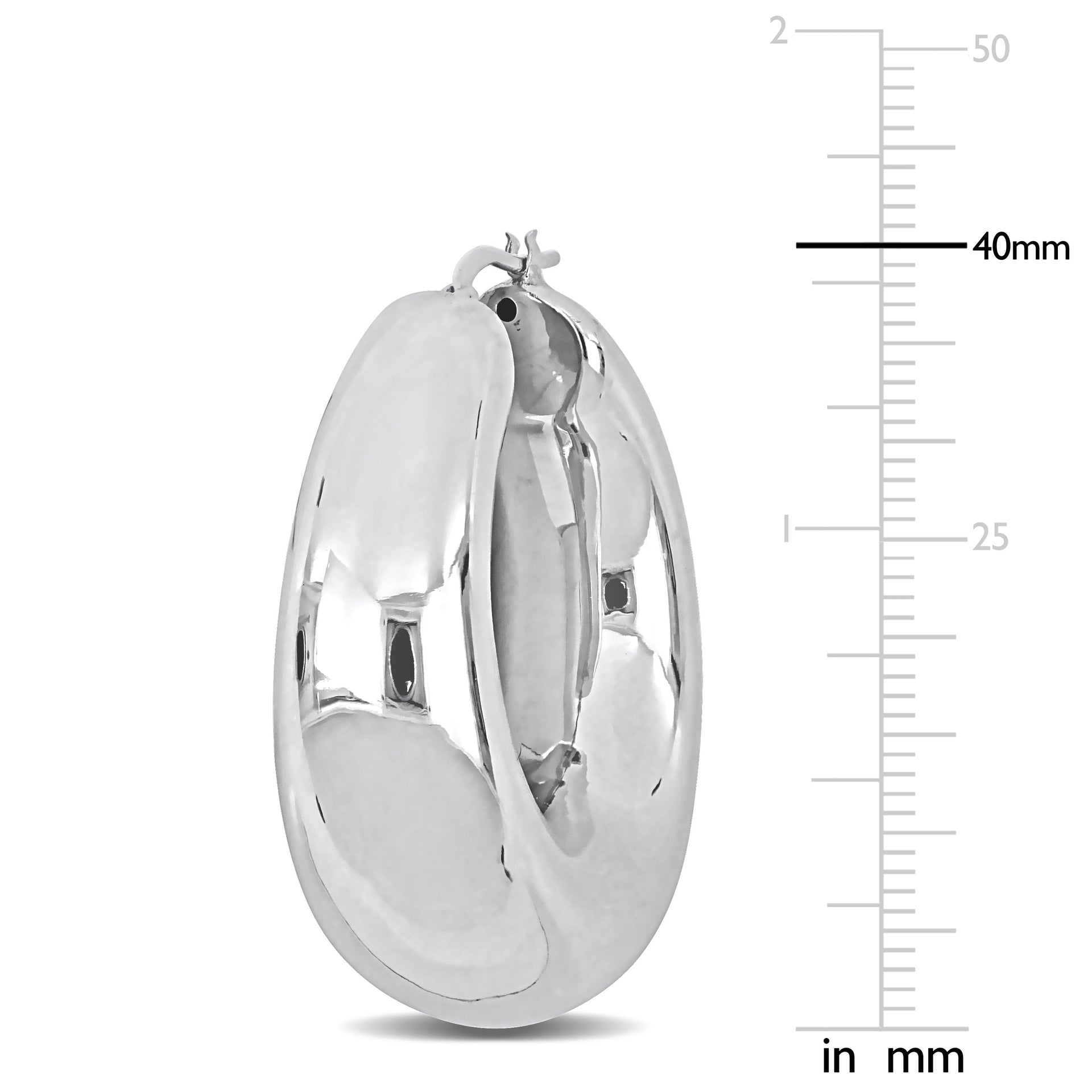 40 MM Polished Hoop Earrings in Sterling Silver