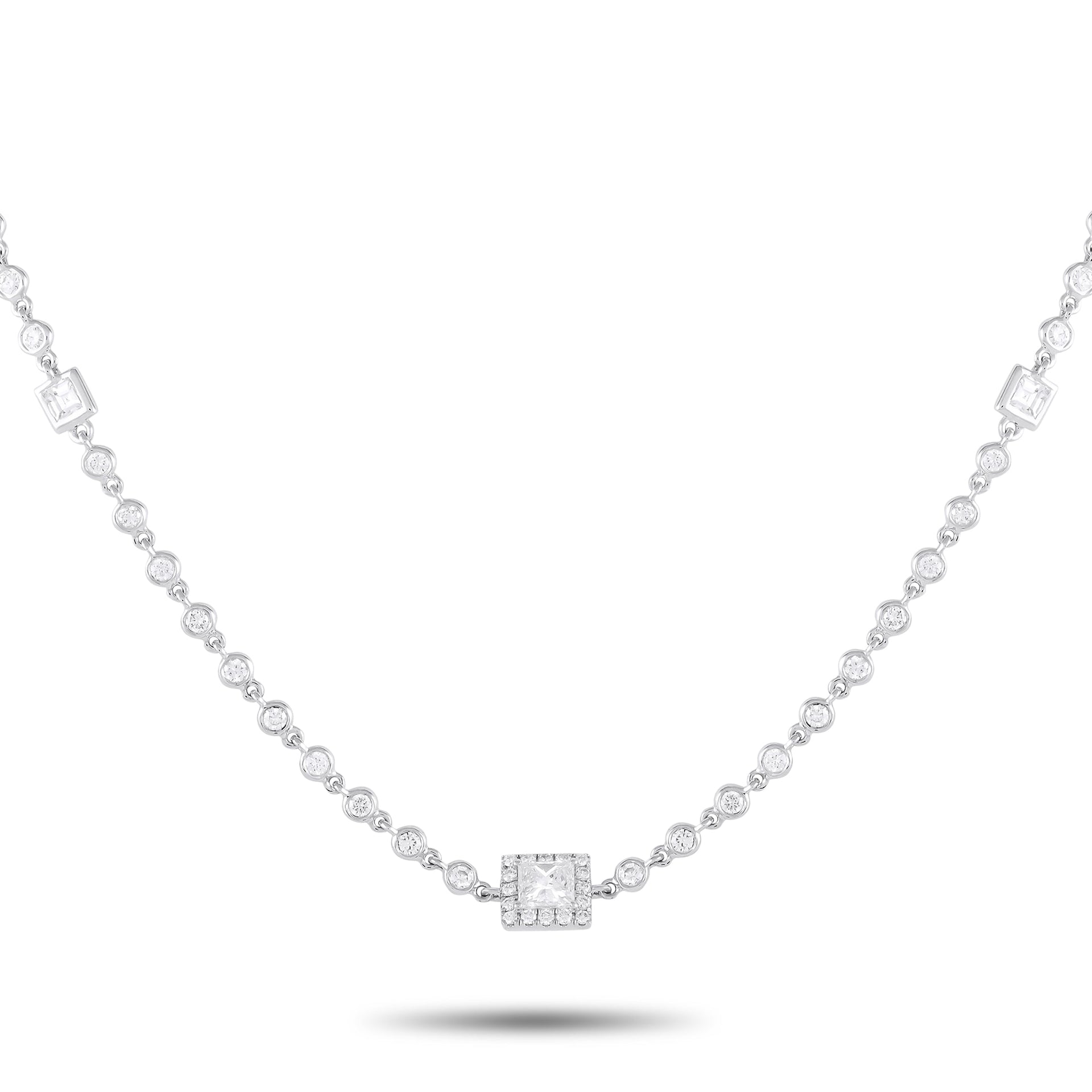 LB Exclusive 18K White Gold 4.50ct Diamond Necklace ANK-19773