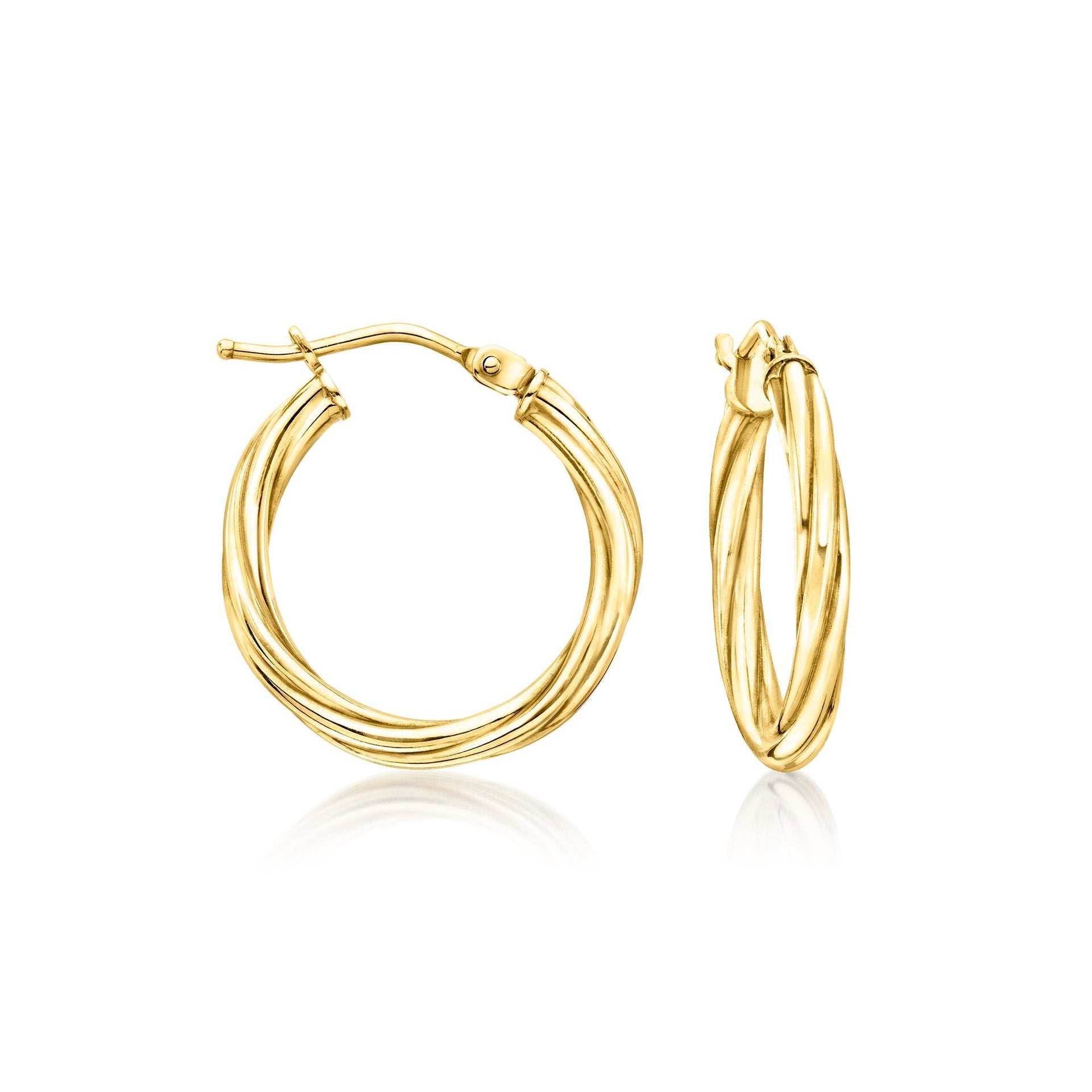 Canaria Italian 10kt Yellow Gold Twisted Hoop Earrings