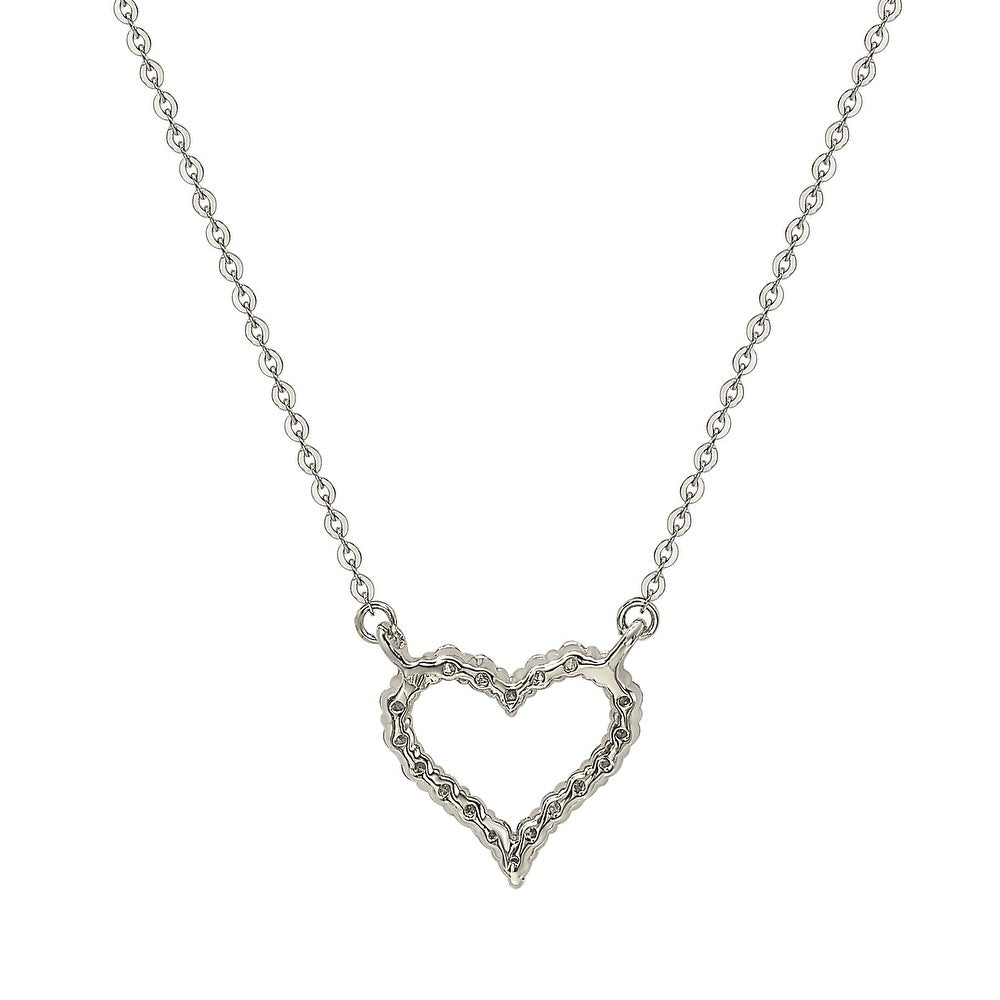 Suzy Levian 14K White Gold 0.25 ctw Diamond Heart Necklace