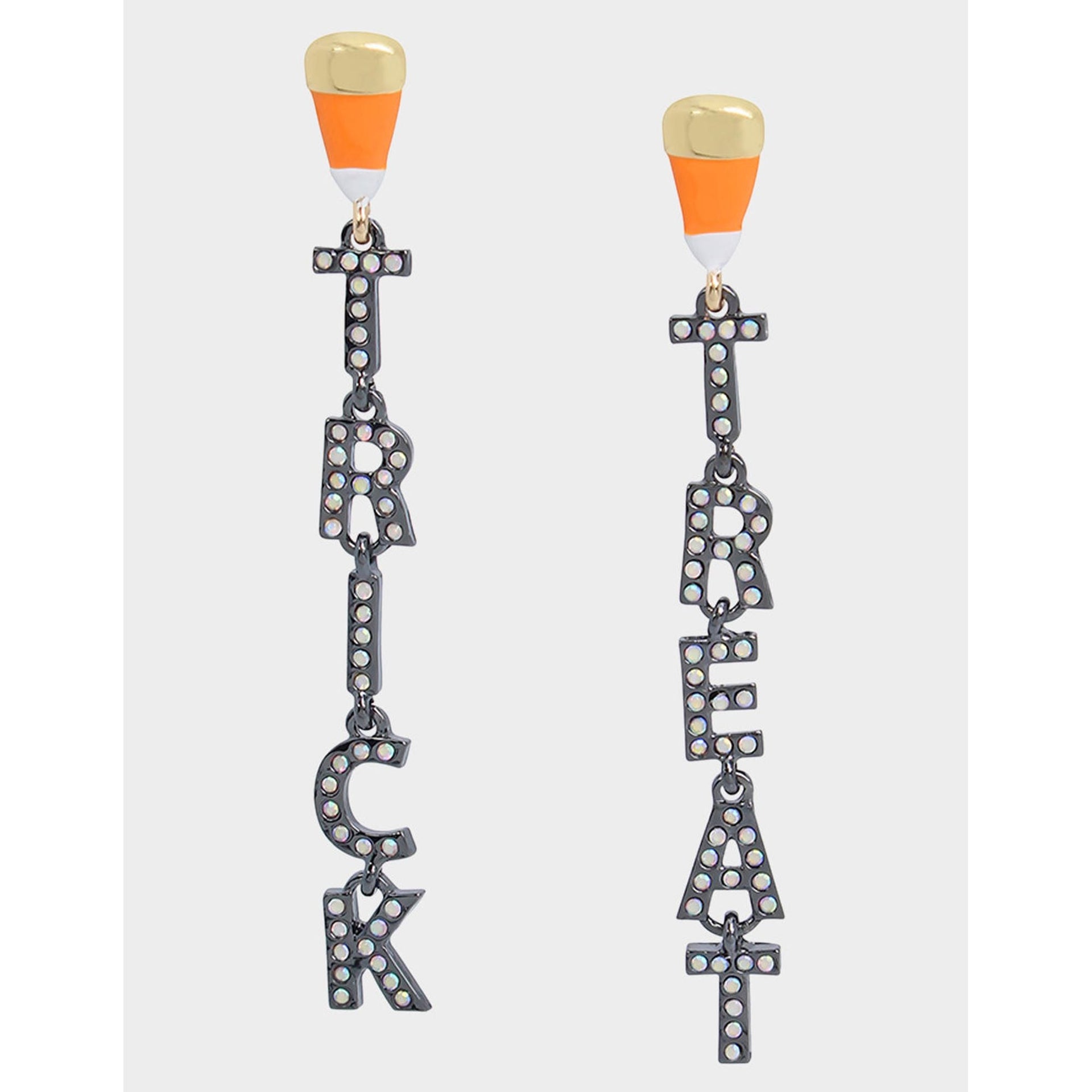 Ghoul Friends Trick Or Treat Mismatch Earrings Orange