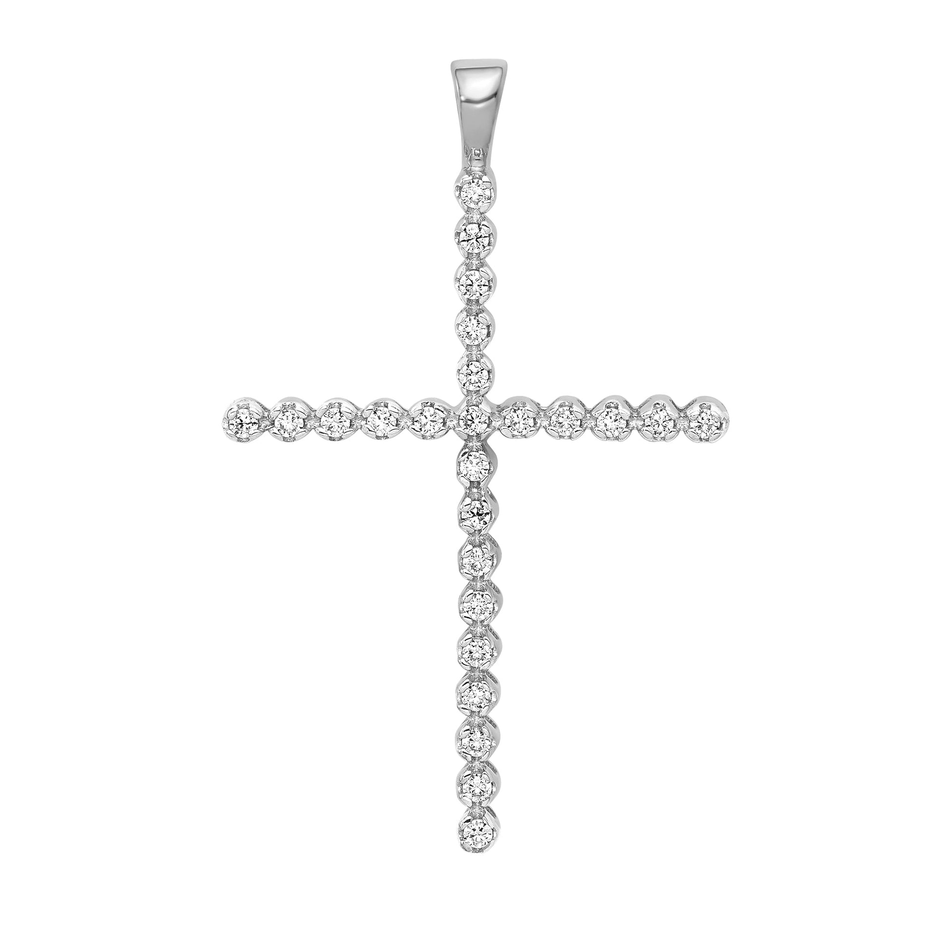14K White Gold Lab Grown Diamond Cross Pendant (0.25ct VS G-H)