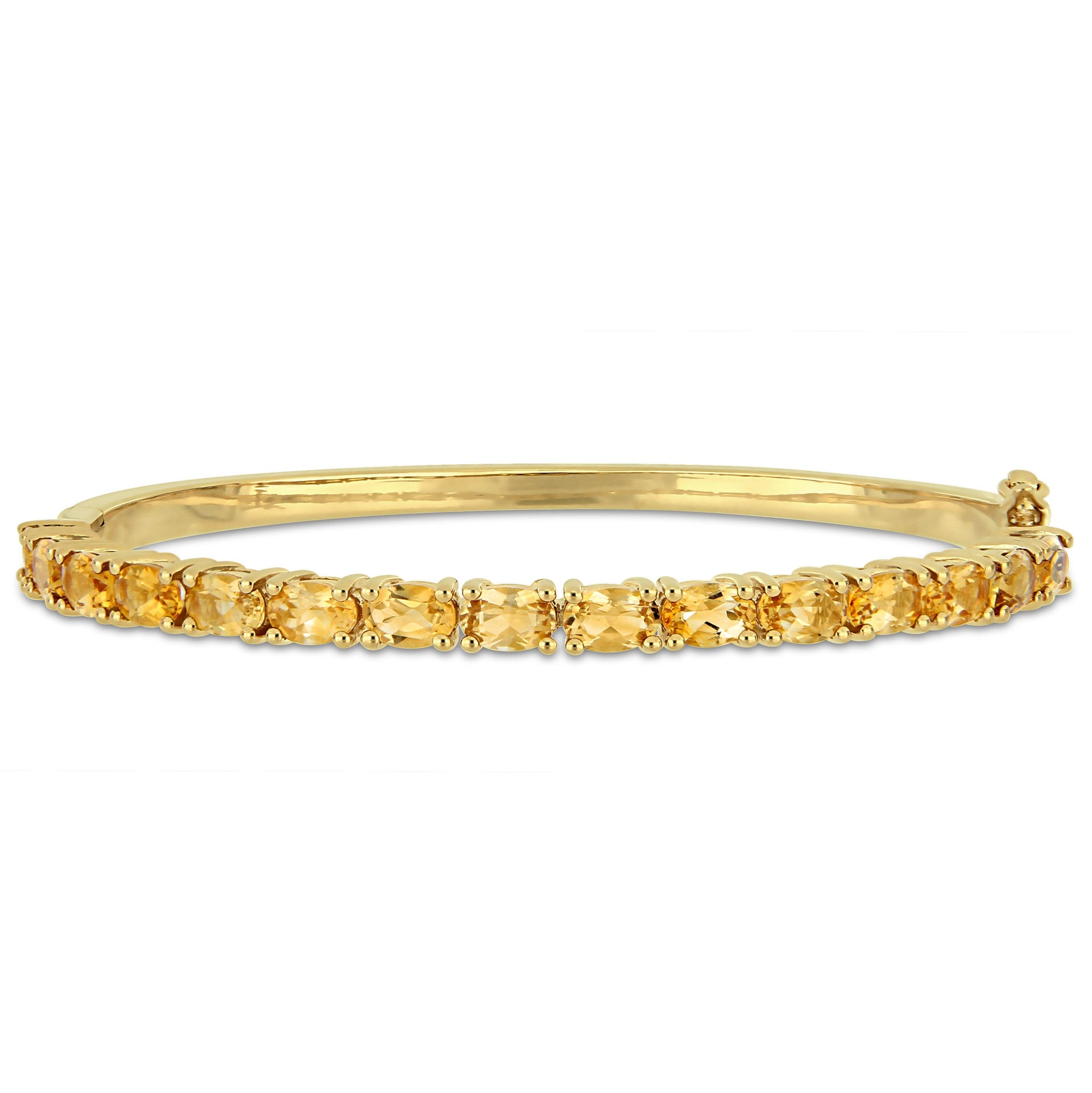 6 3/4 CT TGW Oval-Cut Citrine Bangle In Yellow Plated Sterling Silver