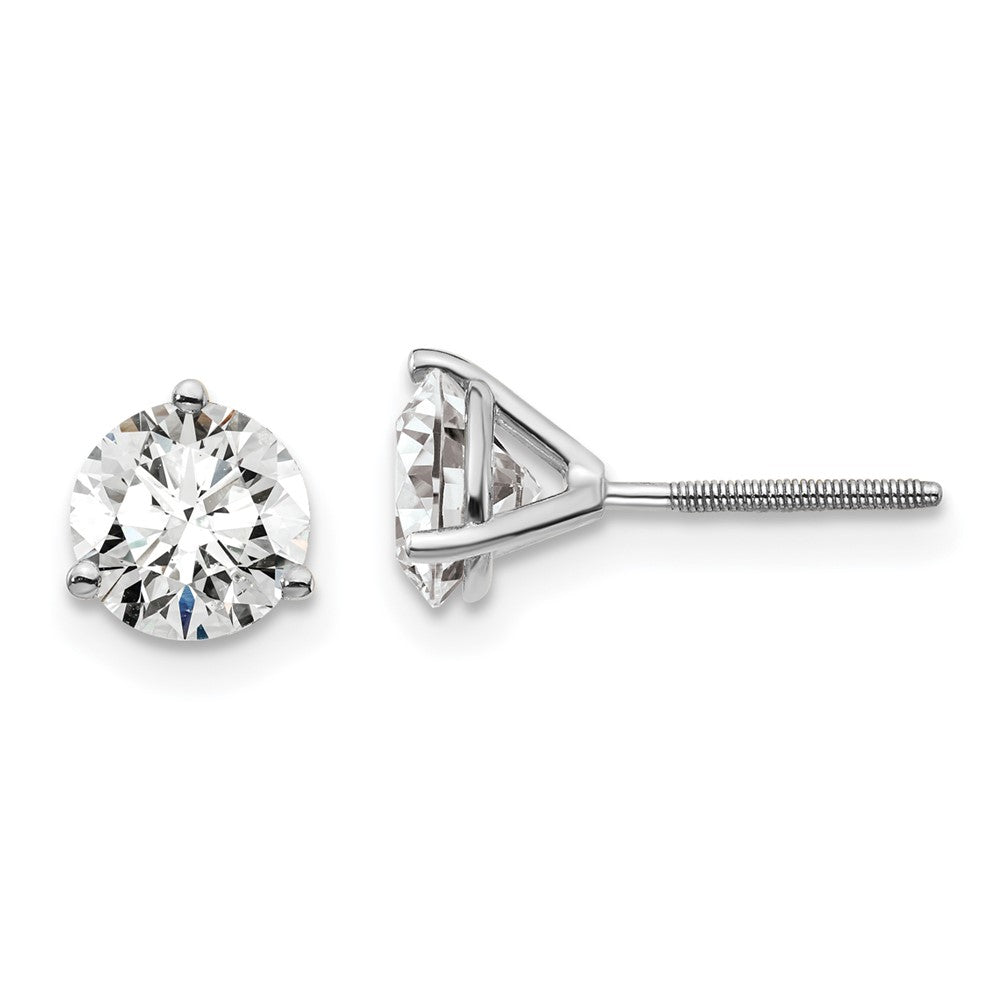 14k White Gold 1 1/2 CTW Lab Grown Diamond Screwback Stud Earrings