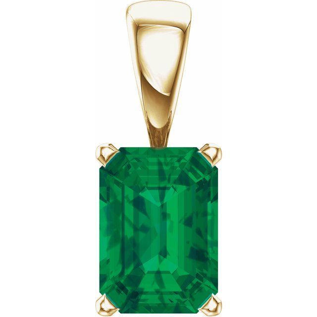 Emerald-Cut Lab-grown Diamond Pendant in 14K White Gold