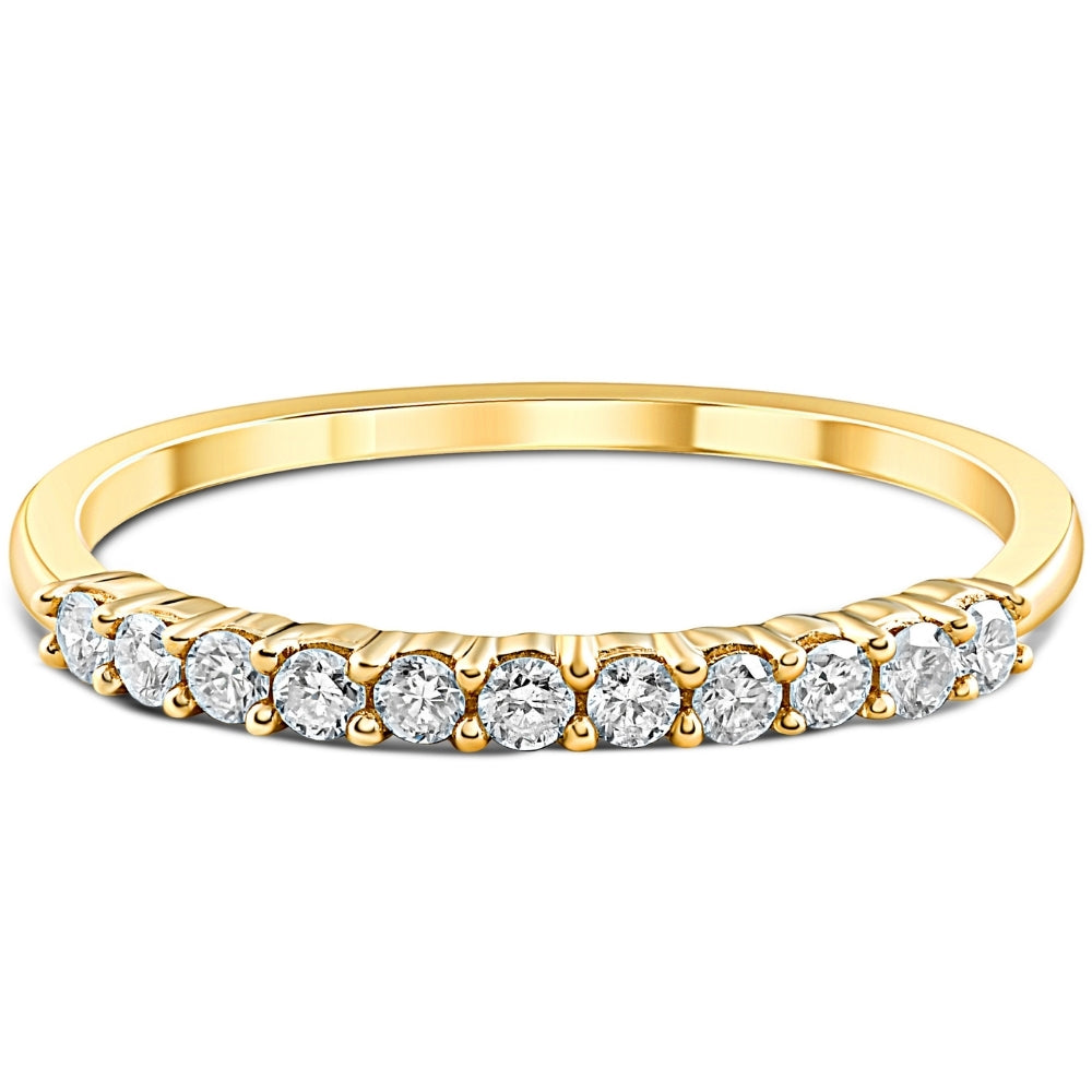 1/4ct 14K Yellow Gold Diamond Wedding Anniversary Ring Band