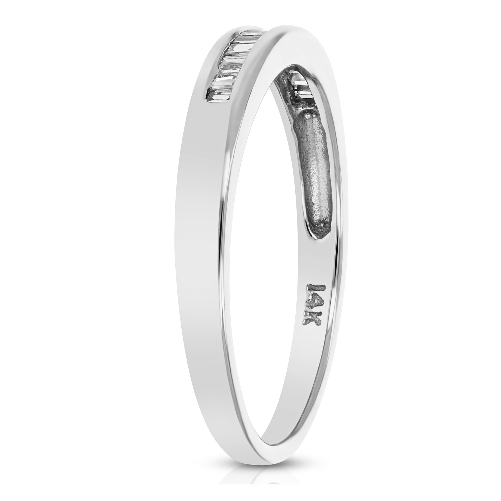 1/4 cttw Baguette Diamond Wedding Band in 14K White Gold