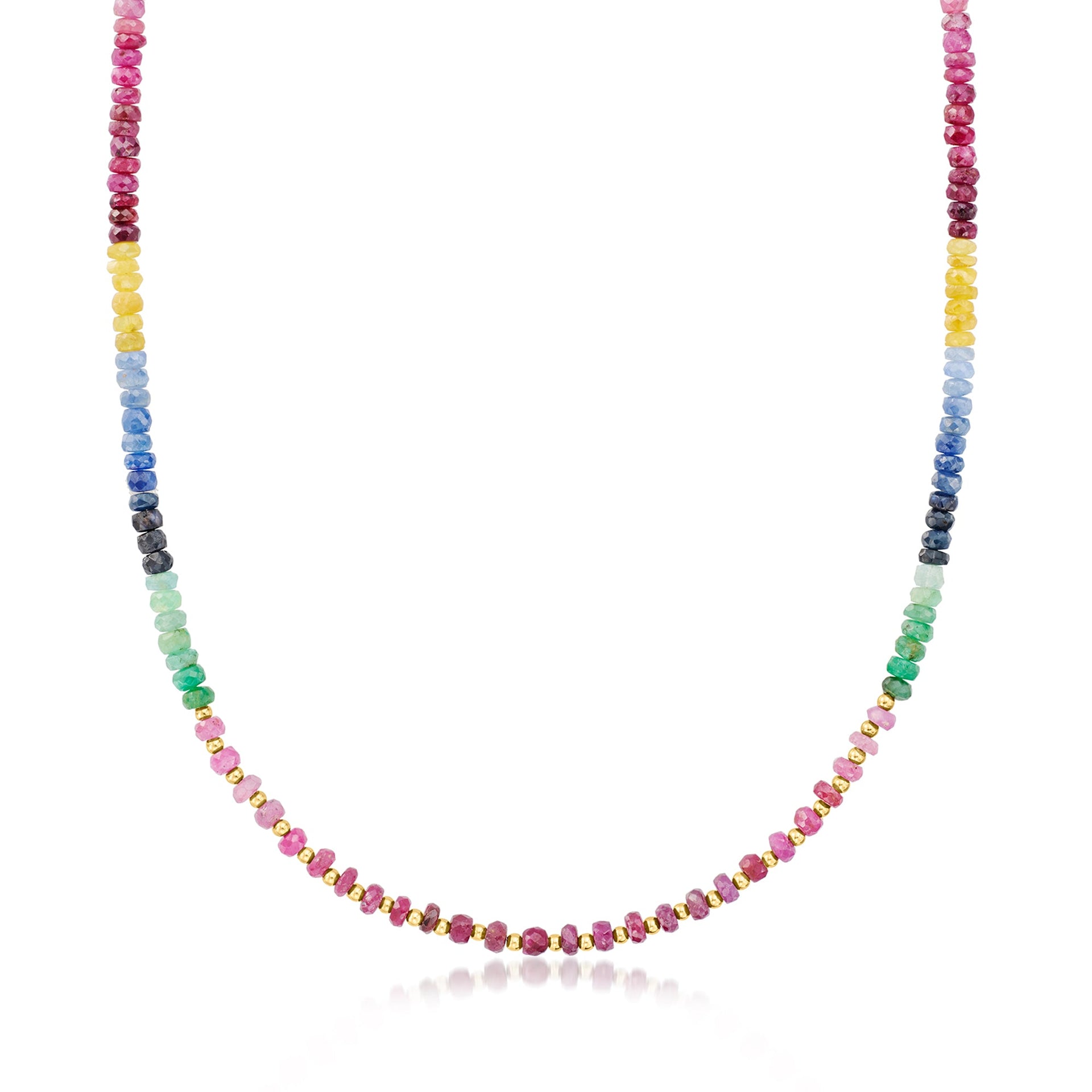 Canaria 75.00- Multi-gemstone Bead Necklace In 10kt Yellow Gold