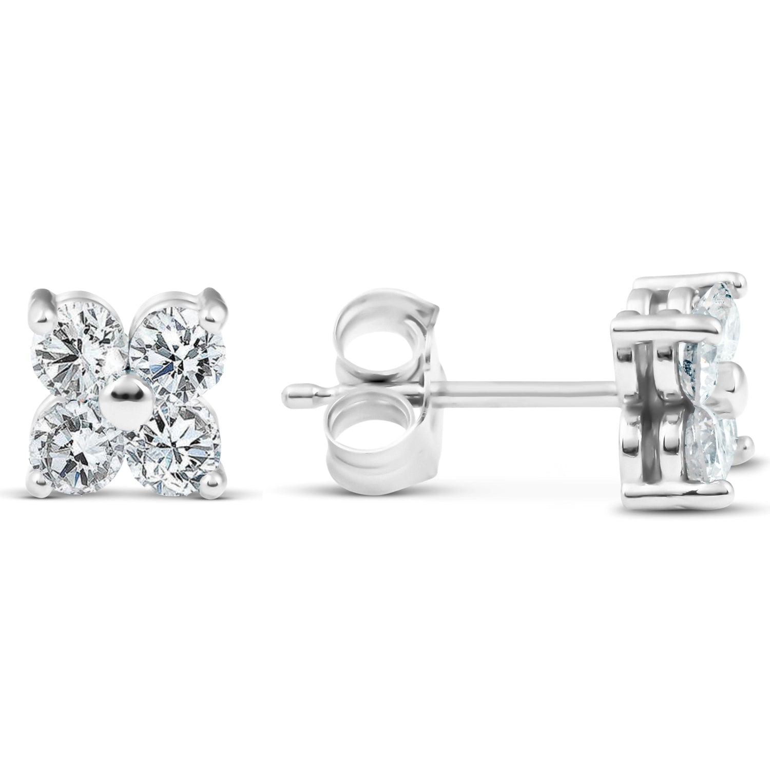 1/2 CT Diamond Eight-Stone Studs 14K White Gold
