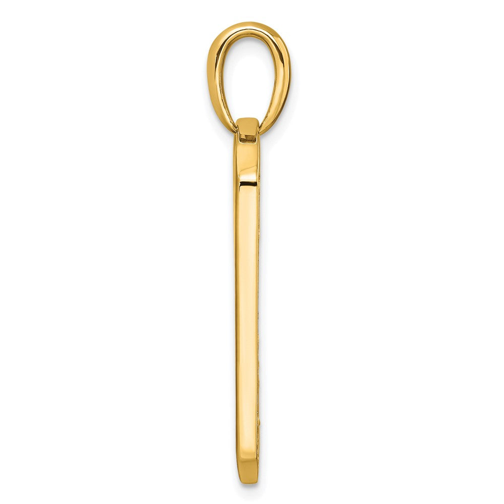 14k Gold Lab Grown Diamond Dog Tag Pendant (0.75ct VS D-E)