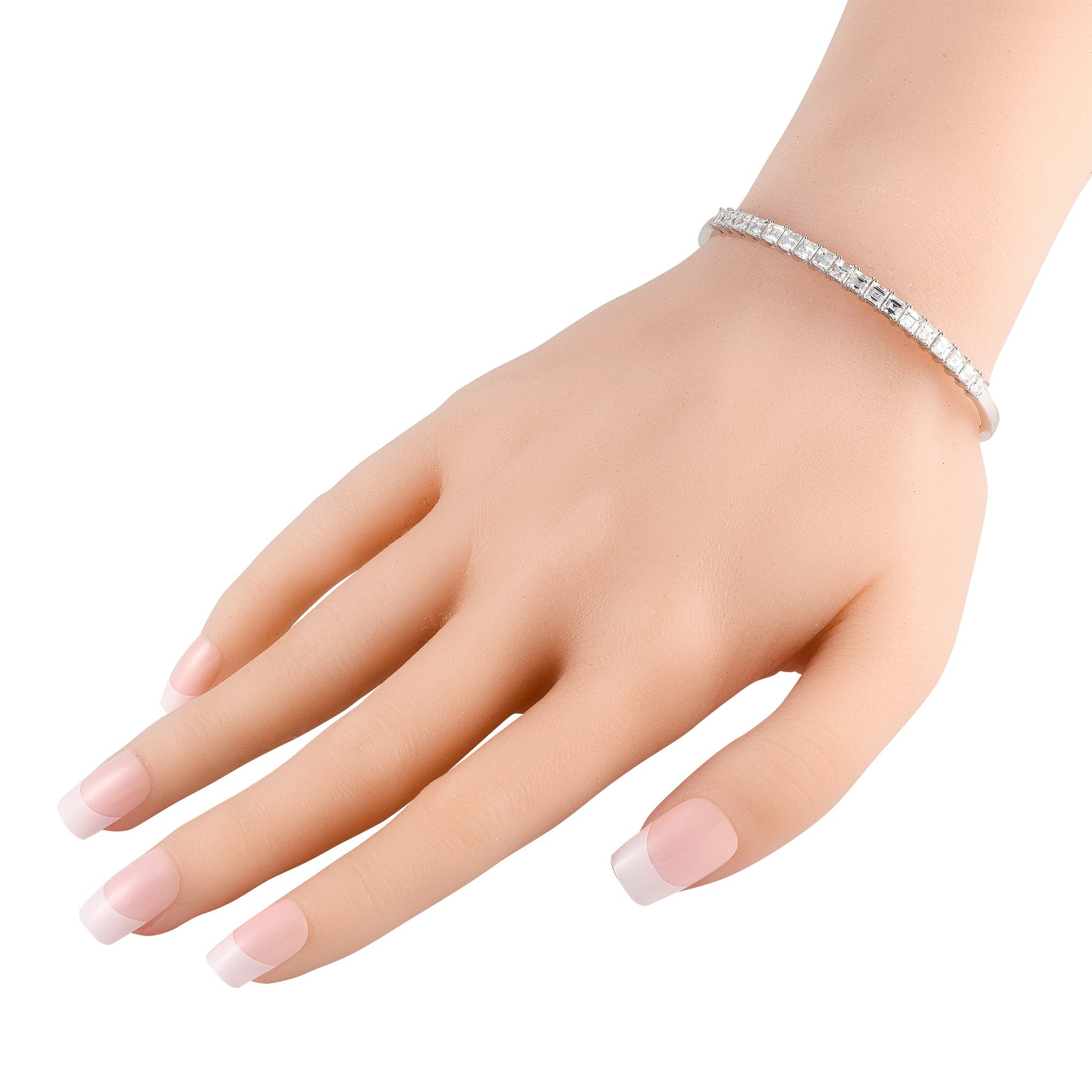 LB Exclusive 18K White Gold 4.0ct Diamond Bracelet ALB-16859