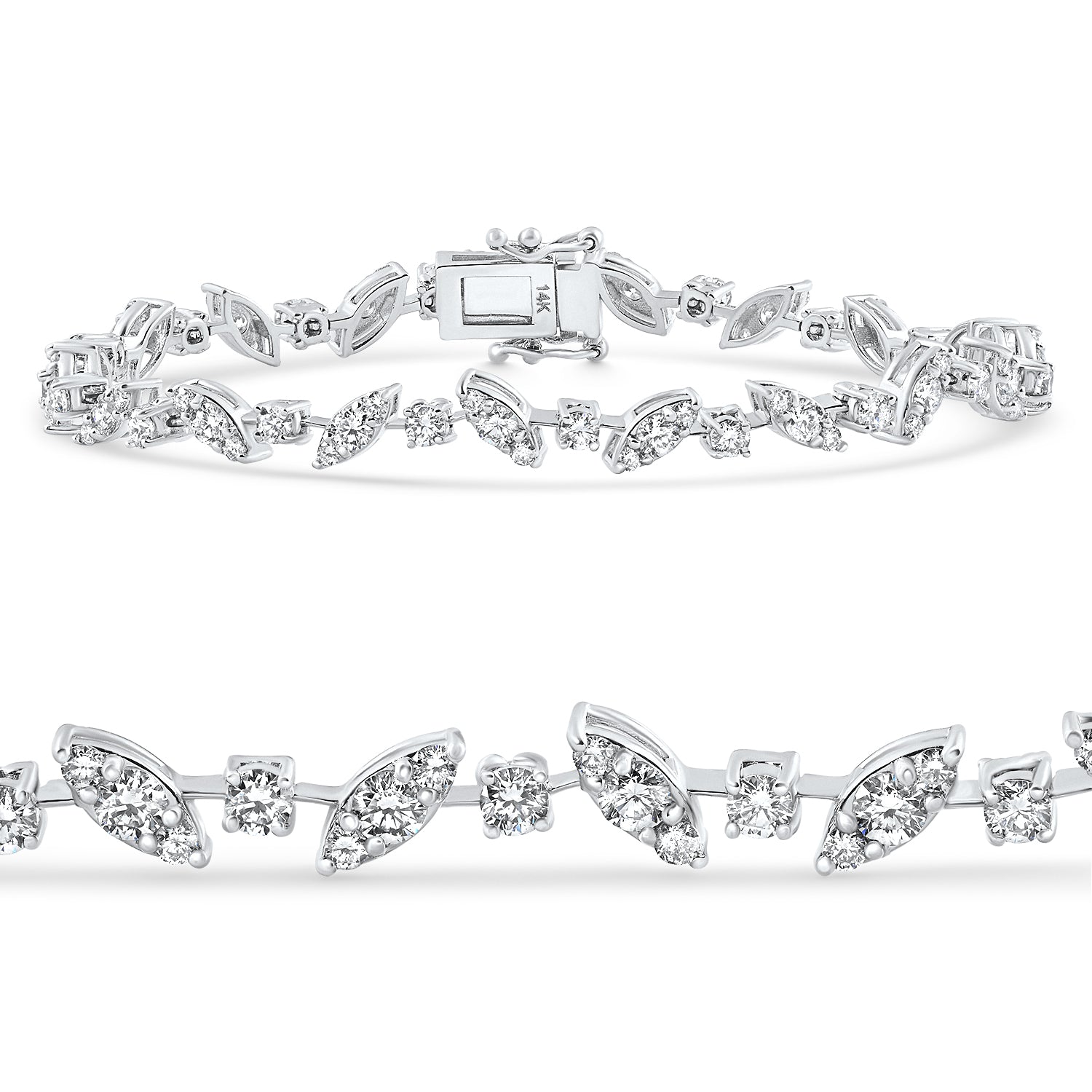 3.70Ct 14k White Gold Diamond Tennis Bracelet 7' Lab Grown
