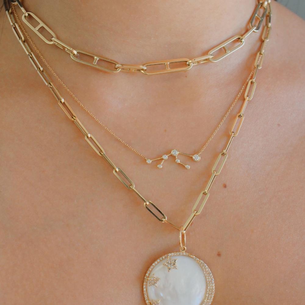 Gold Diamond Zodiac Necklace