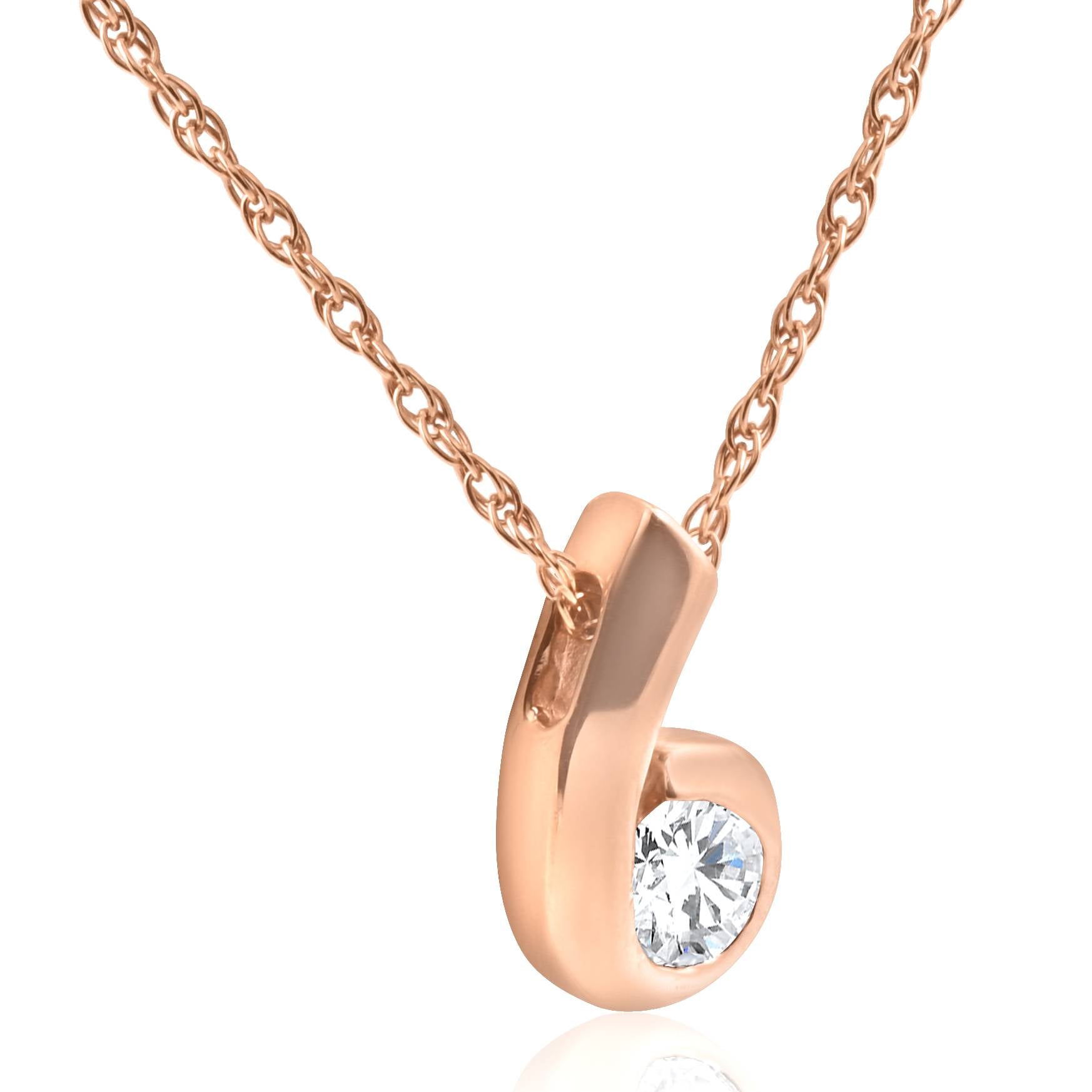 1/4ct Diamond Pendant 14K Rose Gold