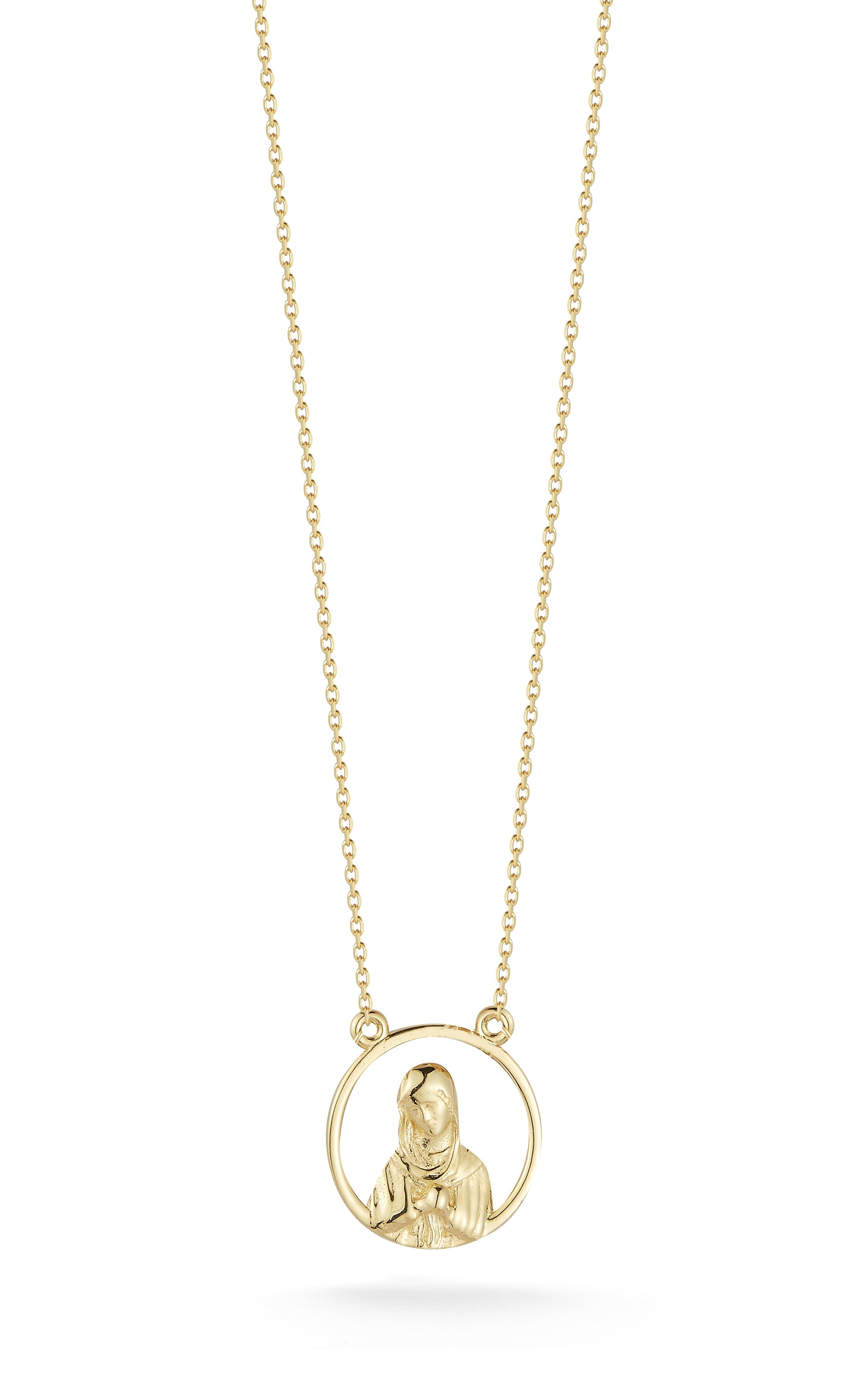14K Gold Mary Necklace