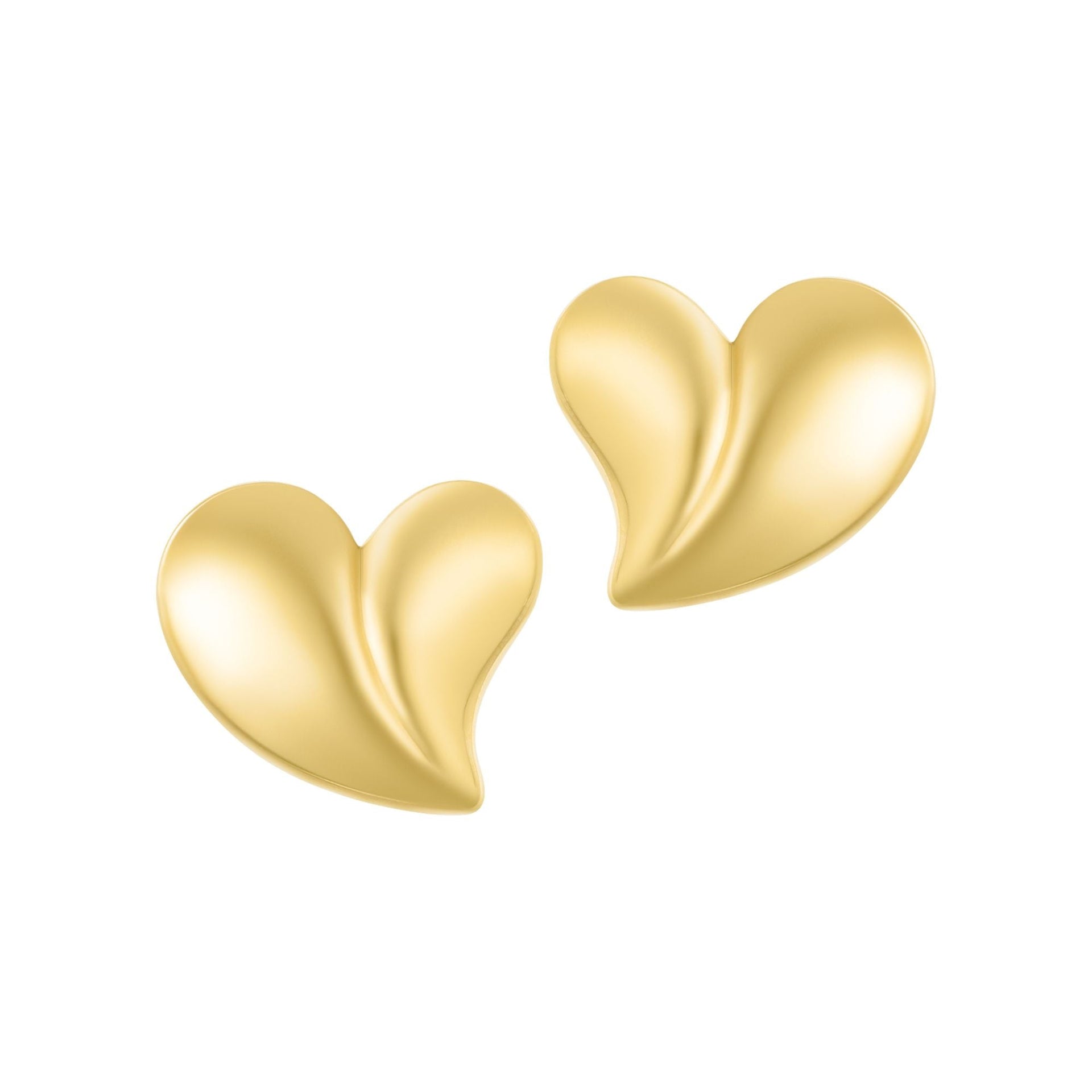 Tarnish Resistant 18k Gold Plated Oversized Puffy Heart Earrings