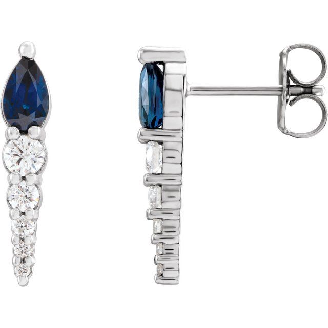 1.4Ct Lab-grown and Natural Diamond Earrings in 14K White Gold