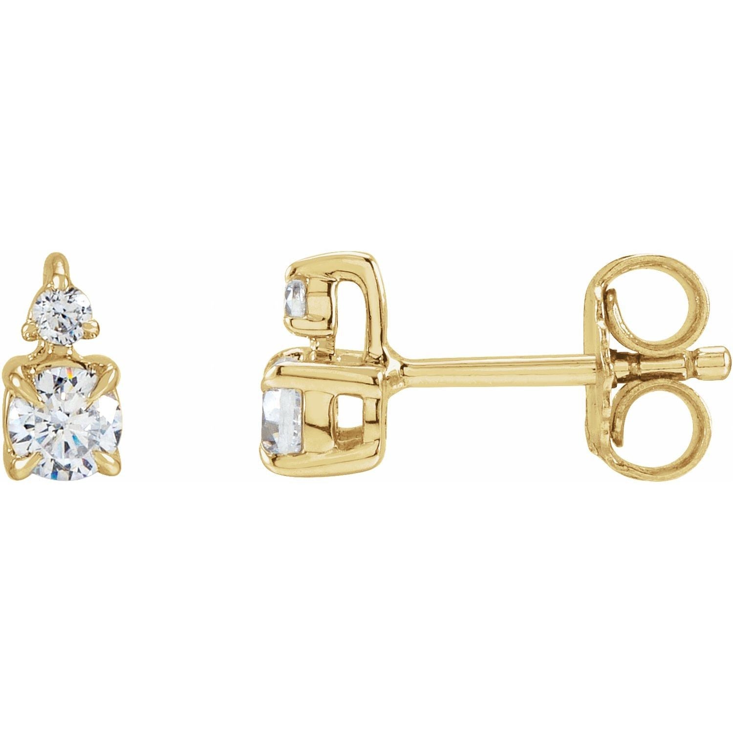 14K Gold 1/2ct Lab-grown Diamond Earrings Clarity SI Color G-H