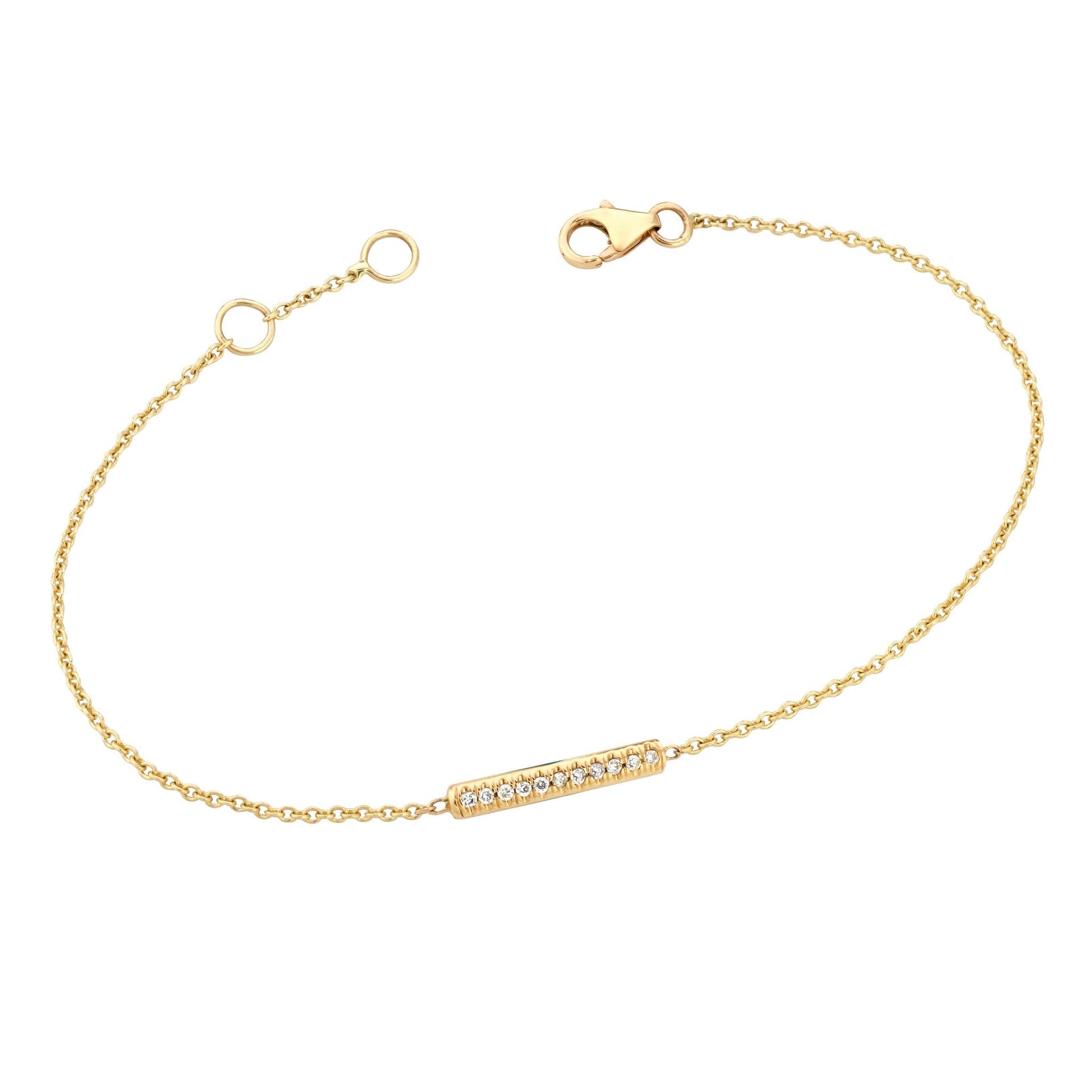 Diamond Bar Bracelet (Small) Yellow Gold