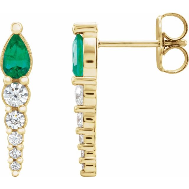 1.4Ct Emerald-Cut Lab-grown and Natural Diamond Earrings in 14K White Gold