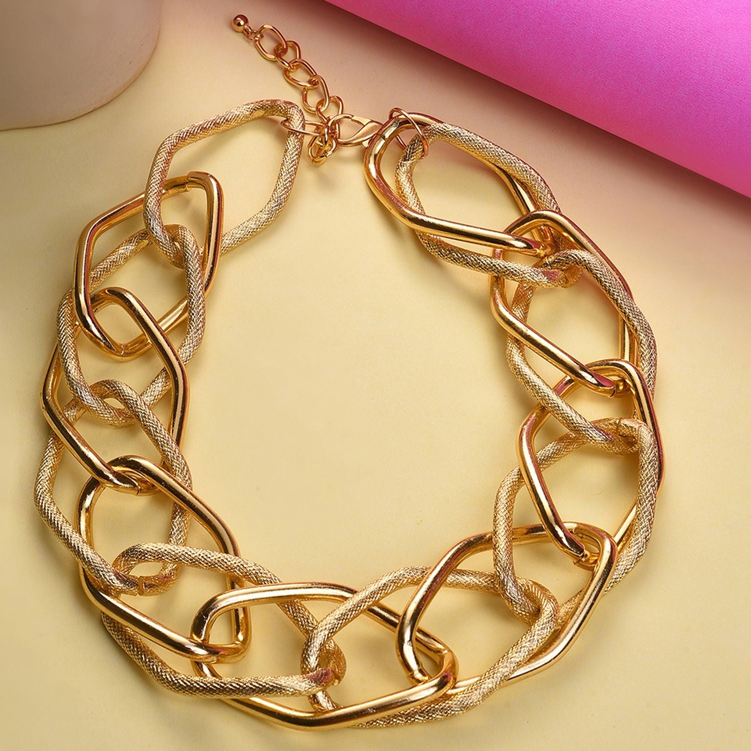 Gold Plated Necklace With Chain Detail