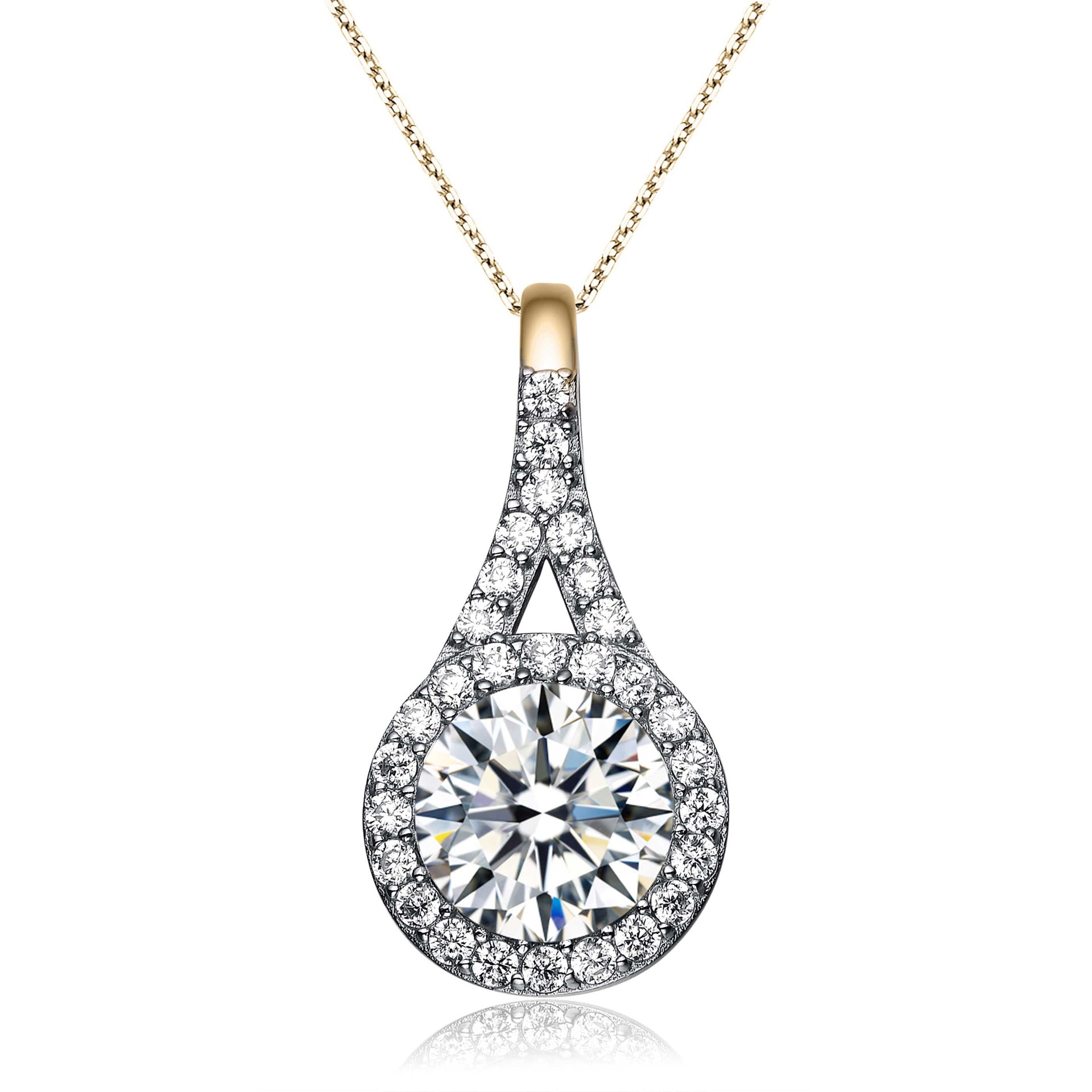 Cz Sterling Silver Gold Plated Pendant