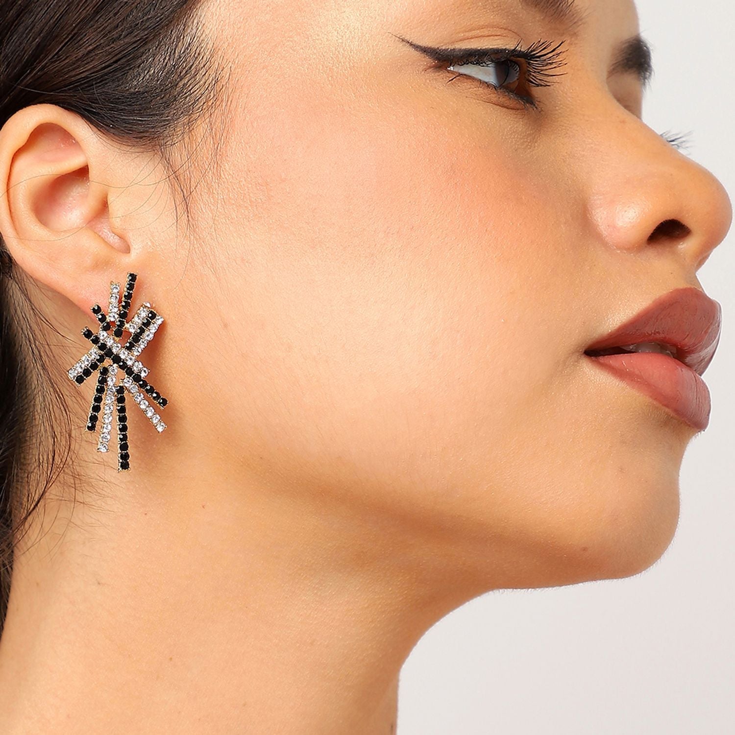 Multi Color Multi Colour Rhinestones Designer Earrings For Women's