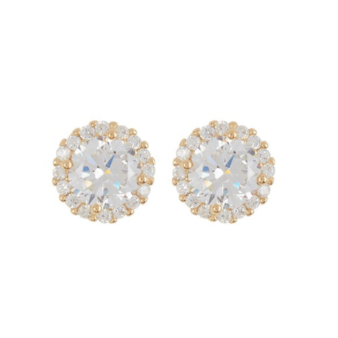 Adornia Swarovski Crystal Halo Earrings gold