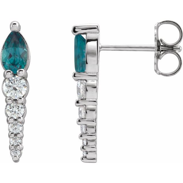 1.4Ct Lab-grown and Natural Diamond Earrings in 14K White Gold