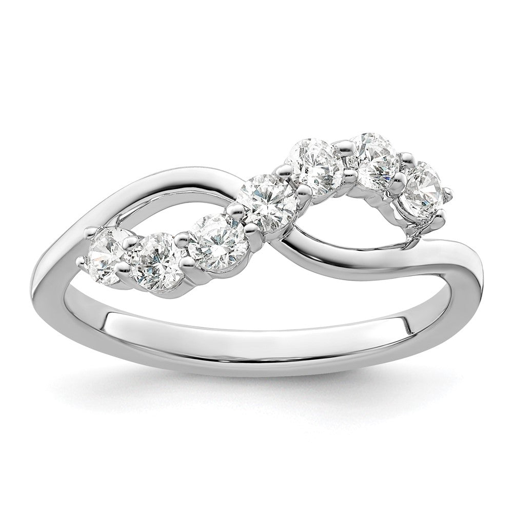 14k White Gold Lab Grown Diamond Wedding Band Ring 1/2ct Clarity- VS Color- G-H